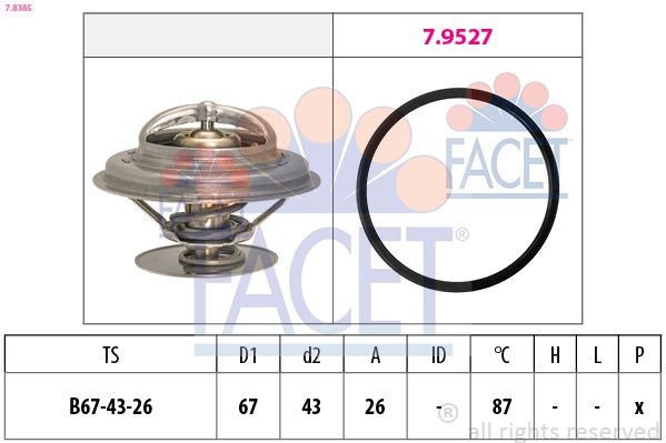 FACET 7.8385 Kühlwasserthermostat für IVECO EuroStar LKW in Original Qualität