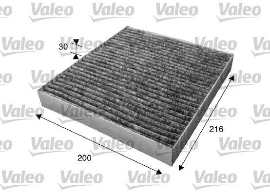 VALEO Activated Carbon Filter, 216 mm x 200 mm x 30 mm, CLIMFILTER PROTECT Width: 200mm, Height: 30mm, Length: 216mm Cabin filter 715630 buy