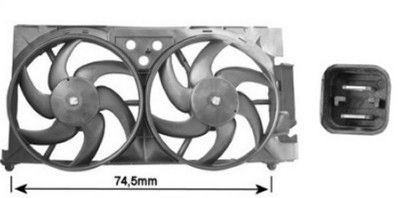 0903751 VAN WEZEL Cooling fan CITROËN D1: 335 mm, with radiator fan shroud, with electric motor