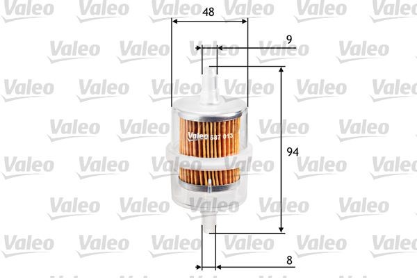 VALEO 587013 Fuel filter In-Line Filter, 9mm, 9mm