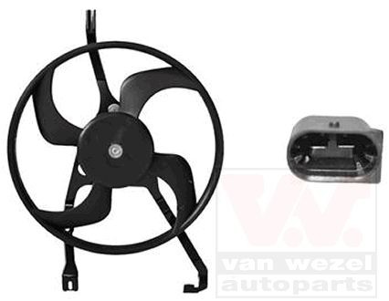 0917745 VAN WEZEL Cooling fan CITROËN with holder, with electric motor