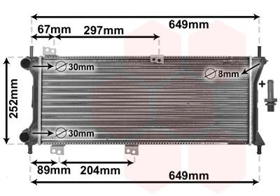 VAN WEZEL Aluminium, 580 x 250 x 23 mm, *** IR PLUS ***, with accessories, Mechanically jointed cooling fins Radiator 17002258 buy