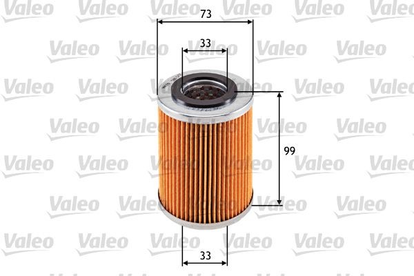 VALEO Filter Insert Inner Diameter: 33mm, Inner Diameter 2: 33mm, Ø: 73mm, Height: 99mm Oil filters 586572 buy
