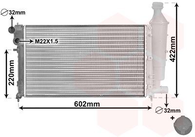 09002116 VAN WEZEL Radiators CITROËN Aluminium, 530 x 322 x 34 mm, *** IR PLUS ***, with accessories, Mechanically jointed cooling fins