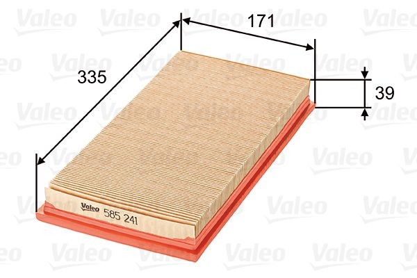 VALEO 585241 Air filter 41mm, 171mm, 335mm, Filter Insert
