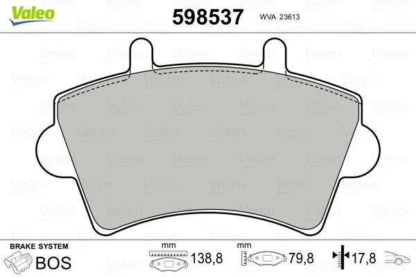 Great value for money - VALEO Brake pad set 598537
