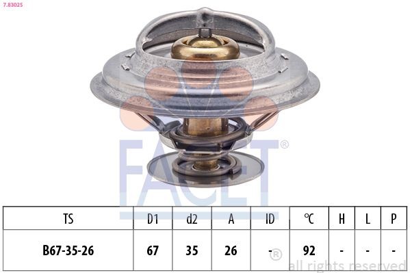 EPS 1.880.302S FACET 7.8302S Engine thermostat 1733803