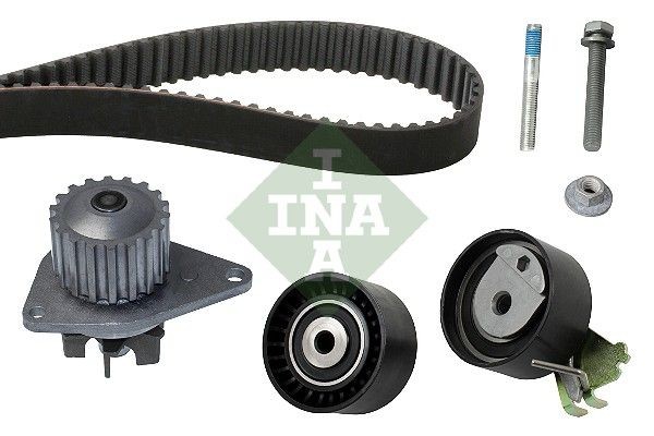 INA 530 0419 30 Water pump and timing belt kit with water pump, Width 1: 25 mm