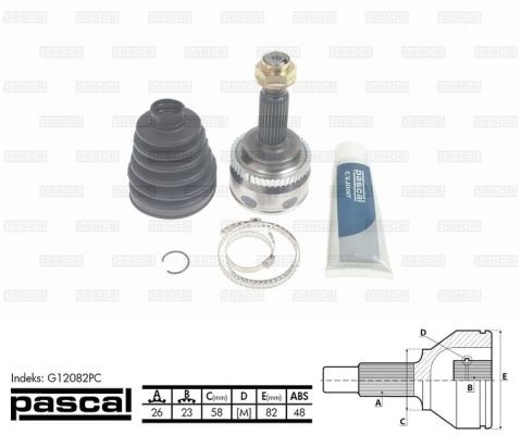 PASCAL G12082PC Joint kit, drive shaft 43460 09 601