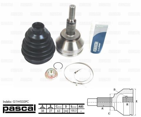 Great value for money - PASCAL Joint kit, drive shaft G1W033PC