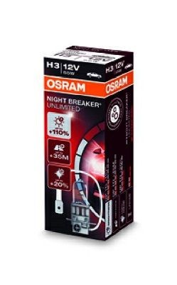 OSRAM NIGHT BREAKER UNLIMITED 64151NBU Bulb, spotlight H3 12V 55W PK22s, Halogen