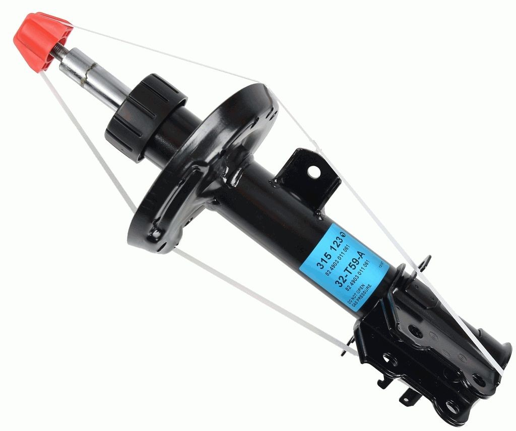 SACHS 315123 Shock absorber Left, Gas Pressure, Twin-Tube, Suspension Strut, Top pin