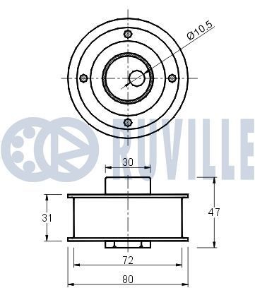 BMW 5 Series Deflection / guide pulley, v-ribbed belt 7182394 RUVILLE 55046 online buy