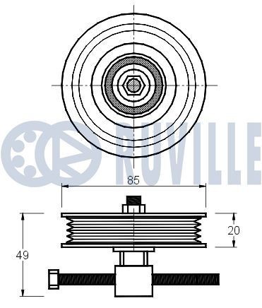 Great value for money - RUVILLE Deflection / Guide Pulley, v-ribbed belt 55091