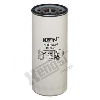 HENGST FILTER H200WN01 Oil filter 1 3/8-16 U, Spin-on Filter