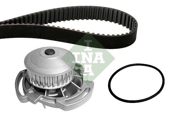 INA 530 0586 30 Water pump and timing belt kit with water pump, Width 1: 19 mm