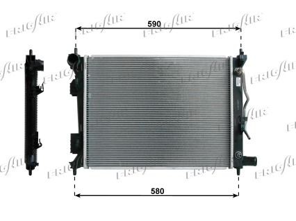 FRIGAIR 0133.3035 Engine radiator Aluminium, Plastic, 500 x 385 x 16 mm