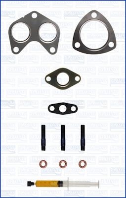 JTC11206 AJUSA Turbocharger gasket LAND ROVER with studs, syringe with oil, with gaskets/seals