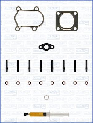 JTC11228 AJUSA Exhaust mounting kit CITROËN with studs, syringe with oil, with gaskets/seals