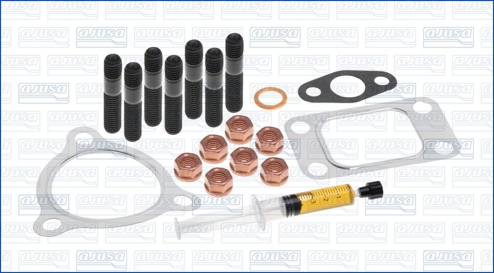 JTC11248 AJUSA Exhaust mounting kit AUDI with studs, syringe with oil, with gaskets/seals
