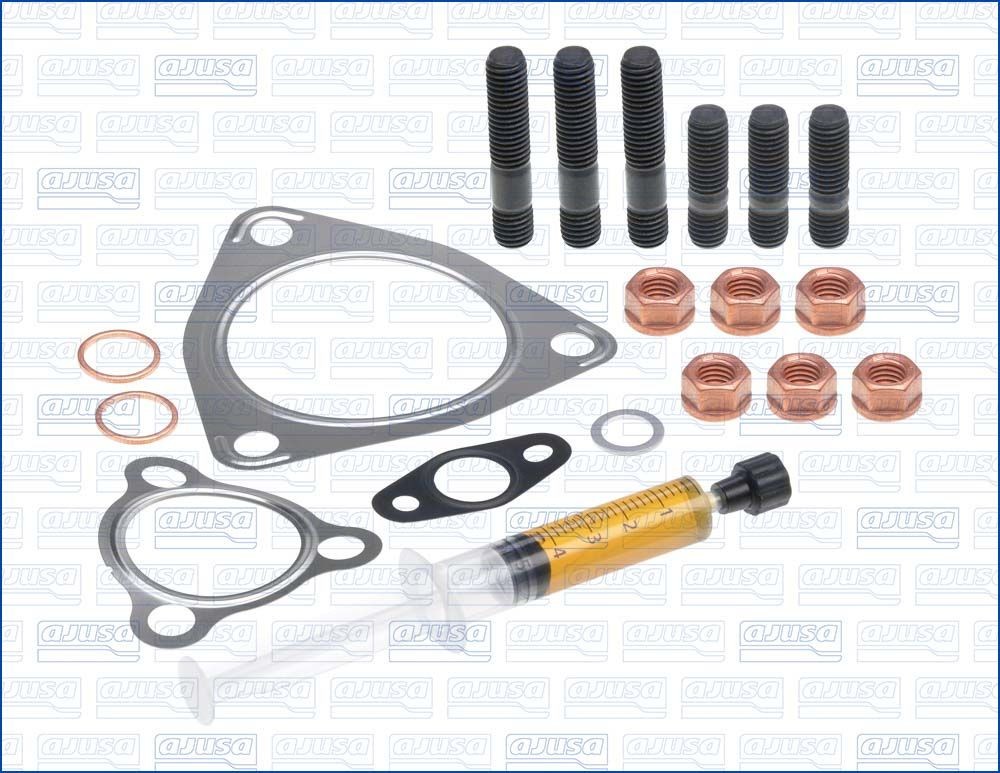 AJUSA JTC11018 Mounting Kit, charger with studs, syringe with oil, with gaskets/seals