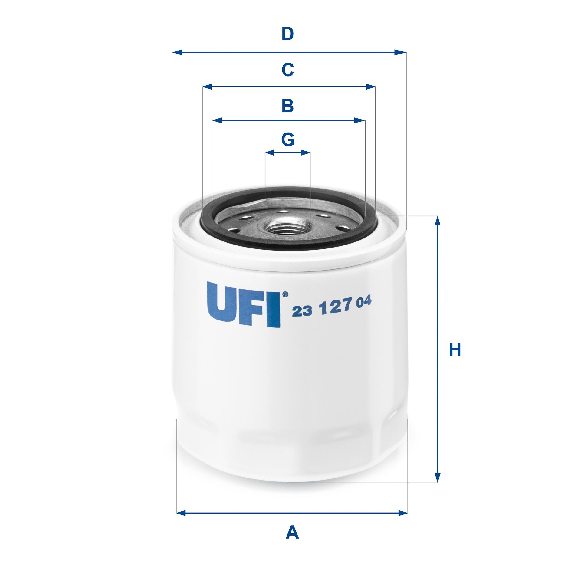 UFI 23.127.04 Oil filter 3/4-16 UNF, with one anti-return valve, Spin-on Filter