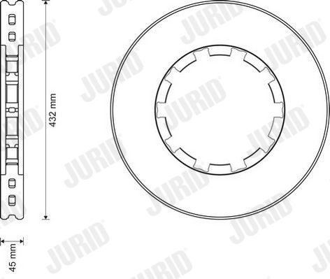 569157 JURID 432x45mm, 1, Vented, Oiled Ø: 432mm, Num. of holes: 1, Brake Disc Thickness: 45mm Brake rotor 569157J buy