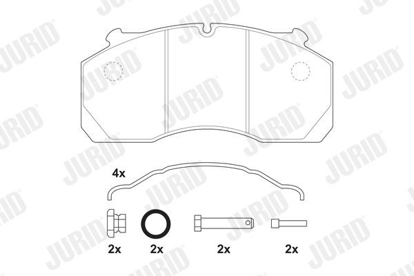 JURID prepared for wear indicator Height 1: 117,5mm, Height: 117,5mm, Width: 249mm, Thickness: 30mm Brake pads 2915009560 buy