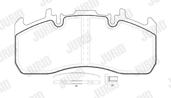 29173 JURID prepared for wear indicator Height 1: 99,6mm, Height: 99,6mm, Width: 216mm, Thickness: 29mm Brake pads 2917309560 buy