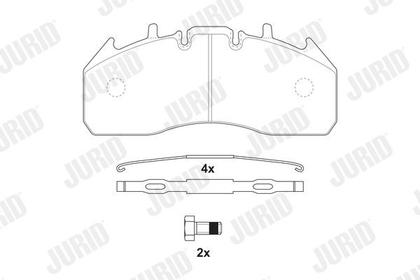 JURID prepared for wear indicator Height 1: 109,5mm, Height: 109,5mm, Width: 250mm, Thickness: 29mm Brake pads 2917409560 buy