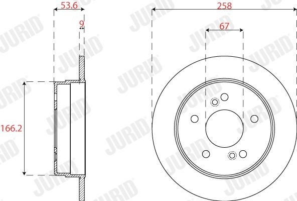 JURID Brake rotors 561698JC suitable for W202