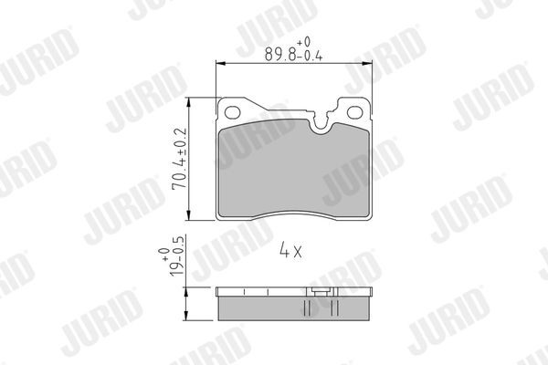 JURID 571261J Brake pad set prepared for wear indicator, without accessories