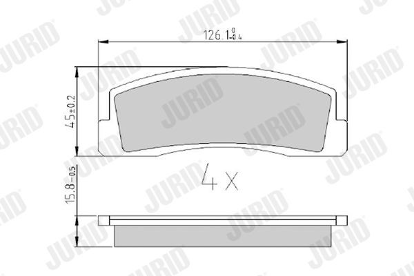 JURID 571265J Brake pad set not prepared for wear indicator, without accessories