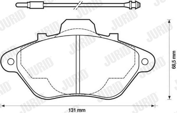 21295 JURID incl. wear warning contact, with accessories Height 1: 69mm, Height: 69mm, Width: 130mm, Thickness: 17mm Brake pads 571366J buy