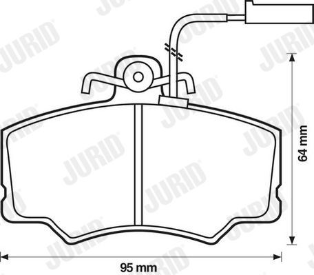 JURID 571433J Brake pad set incl. wear warning contact, with accessories
