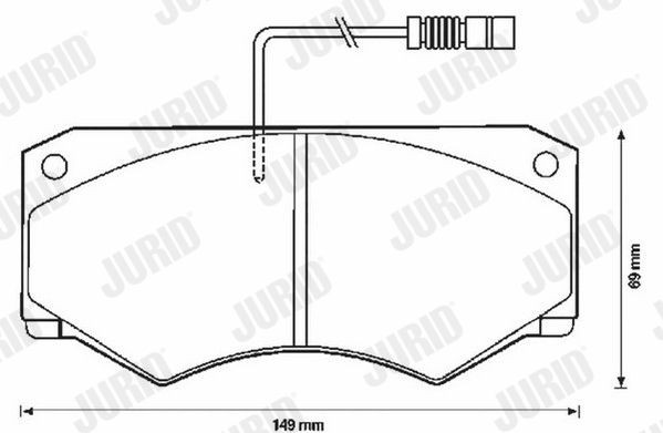 JURID 571825J Brake pad set incl. wear warning contact, without accessories