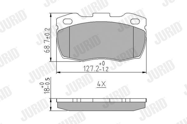 JURID 571827J Brake pad set not prepared for wear indicator, without accessories