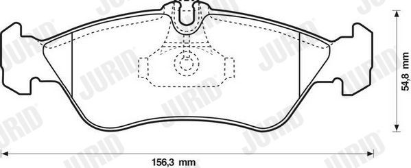 21592 JURID prepared for wear indicator, without accessories Width: 156,3mm, Thickness: 18,5mm Brake pads 571910J buy