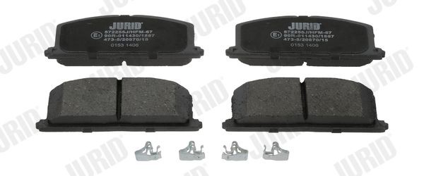 20870 JURID prepared for wear indicator, without accessories Height 1: 48mm, Height: 48mm, Width: 119mm, Thickness: 15mm Brake pads 572255J buy