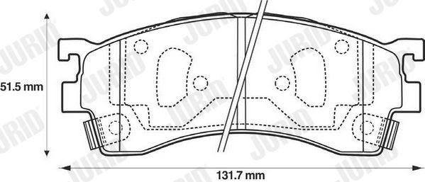 JURID 572434J Brake pad set with acoustic wear warning, without accessories