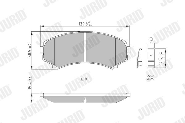 Buy Brake pad set JURID 572497J - Tuning parts MAZDA MPV I (LV) online