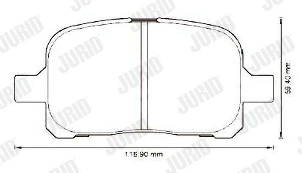 23513 JURID not prepared for wear indicator Height 1: 59mm, Height: 59mm, Width: 117mm, Thickness: 16,8mm Brake pads 572538J buy