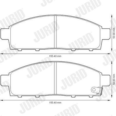 24529 JURID with acoustic wear warning Height 1: 51mm, Height: 51mm, Width: 155,5mm, Thickness: 15,8mm Brake pads 572574J buy