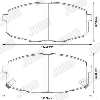 JURID Brake pad kit 572577J for HYUNDAI i30