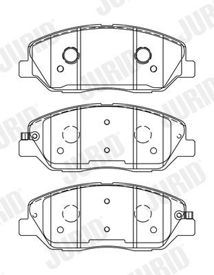 24351 JURID with acoustic wear warning, without accessories Height 1: 61mm, Height: 61mm, Width: 156,7mm, Thickness 1: 17,1mm, Thickness: 17,5mm Brake pads 572607J buy
