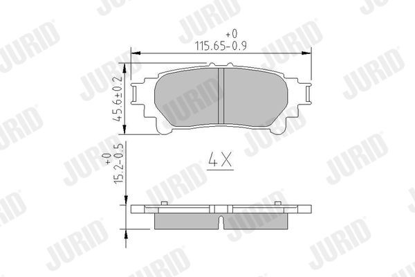 Original JURID 572656 Brake pad kit 572656J for LEXUS UX