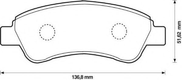 23599 JURID Front Axle, excl. wear warning contact, with accessories Height: 51,6mm, Thickness: 19mm Brake pads 573030J-AS buy