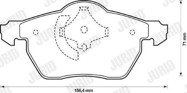 JURID 573052J Brake pad set not prepared for wear indicator, without accessories