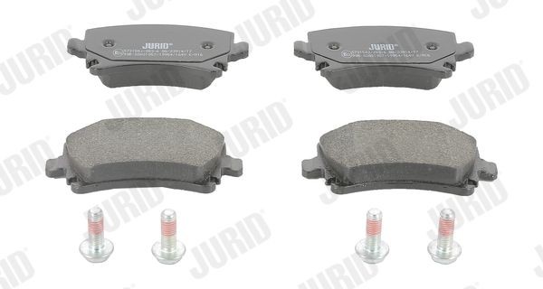 23914 JURID prepared for wear indicator, with accessories Height 1: 55,5mm, Height: 55,5mm, Width: 105mm, Thickness: 16,9mm Brake pads 573158J buy