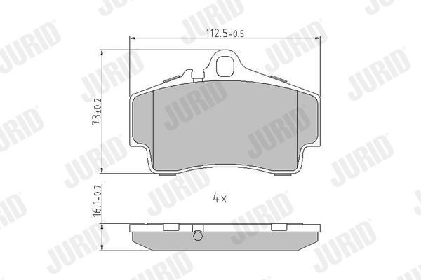 JURID 573229J Brake pad set prepared for wear indicator, without accessories